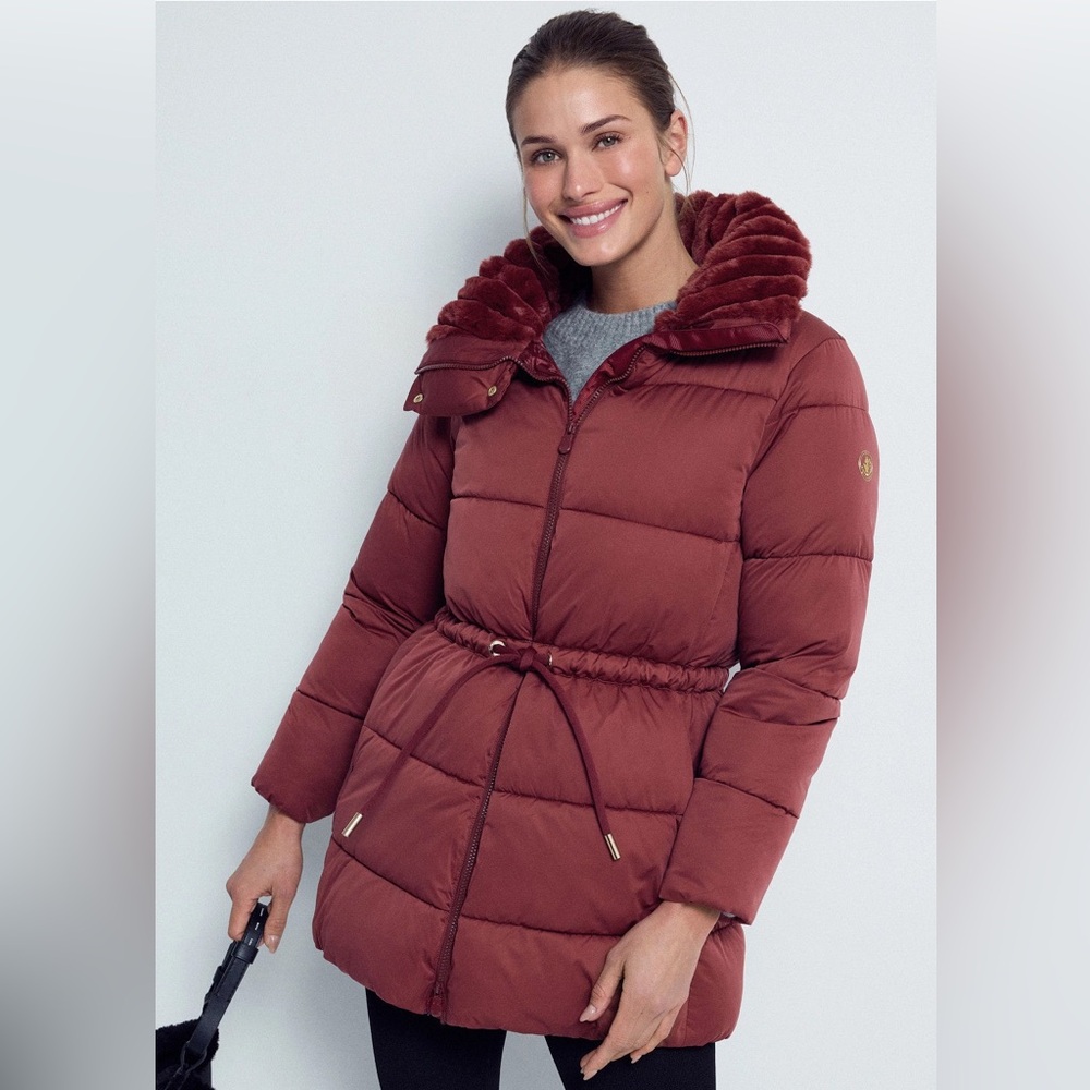 SAVE THE DUCK Quilted Puffer Jacket in Burgundy - Picture 4 of 12